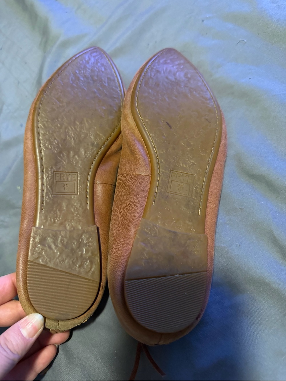 Frye Regina Pointed Toe Ballet Flats Tan Leather Western 8.5 - Picture 5 of 8